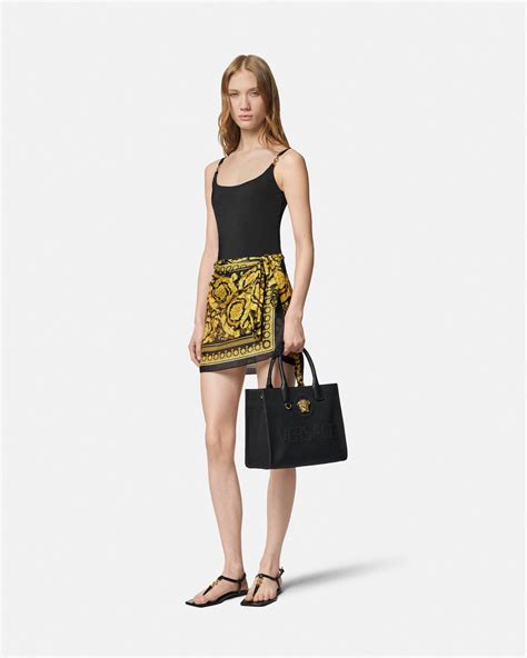 versace print cover up|Versace cover up skirt.